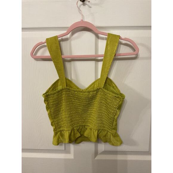 Band of the Free Lime Green Ruffled Bodice Crop Top, sz S - Picture 6 of 6